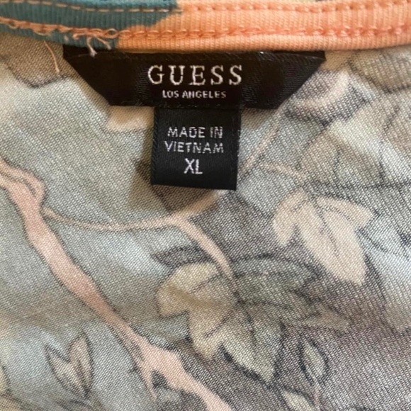 guess y2k pink and blue floral halter top - Picture 4 of 4